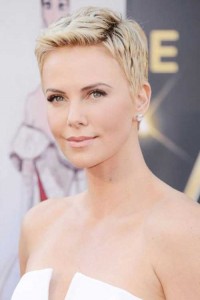 New Charlize Theron Pixie Haircut